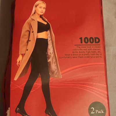 Fleece Lined Shaping, Tummy Control Tights M, Black